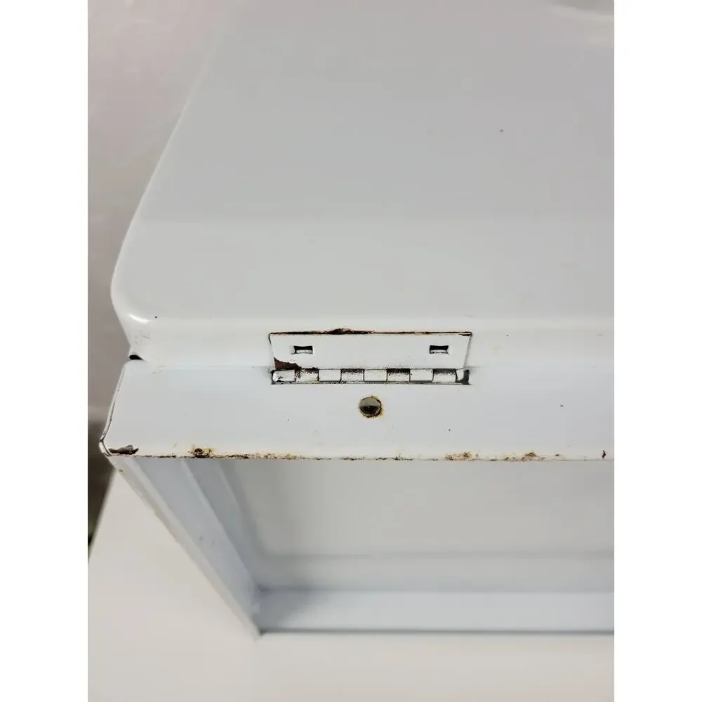 Vintage KCO Canada Bread Box White MCM Metal Retro Kitchen Storage Countertop